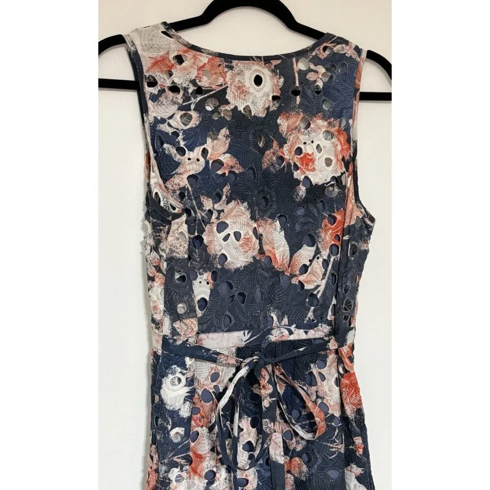 Anthropologie Hemant & Nandita Lazuli Women’s Floral Eyelet Dress Sz 4 - Picture 6 of 12